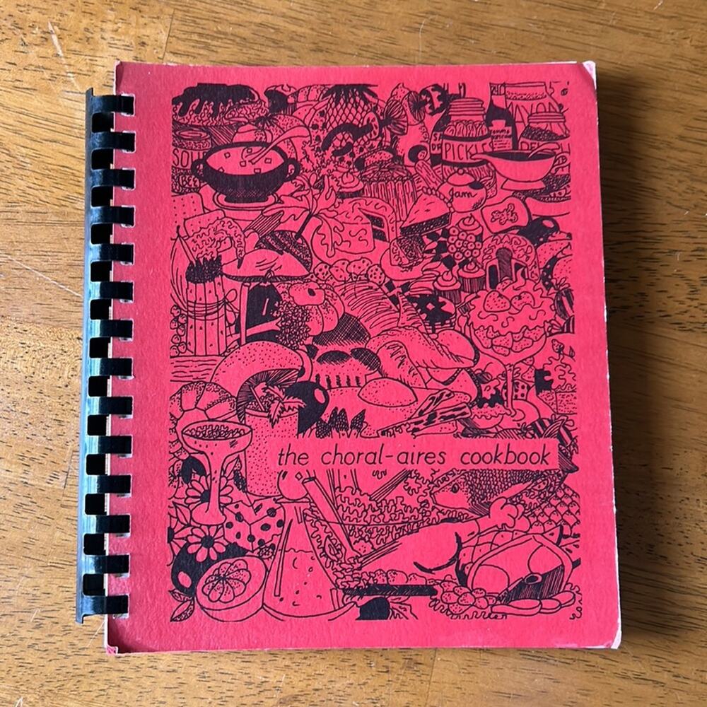 Cookbook Choral-Aires Chorus Sweet Adelines 1981 VTG Recipe Book Red